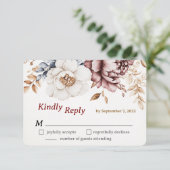 Viktorianisch Peony Luxe Wedding RSVP Card (Stehend Vorderseite)