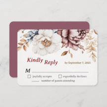 Viktorianisch Peony Luxe Wedding RSVP Card