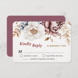 Viktorianisch Peony Luxe Wedding RSVP Card