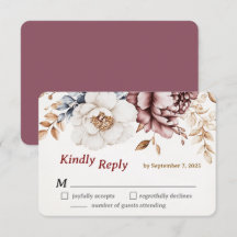 Viktorianisch Peony Luxe Wedding RSVP Card