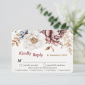 Viktorianisch Peony Luxe Wedding RSVP Card Wahlmen Karte (Stehend Vorderseite)