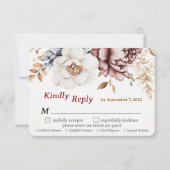 Viktorianisch Peony Luxe Wedding RSVP Card Wahlmen Karte (Vorderseite)