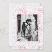 Viktorianisch Pink Floral Dusty Blue Wedding Save The Date (Rückseite)