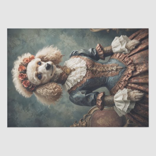 Viktorianisch Poodle - Decoupage- Seidenpapier (Vorderseite)