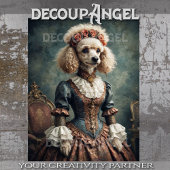 Viktorianisch Poodle - Decoupage- Seidenpapier
