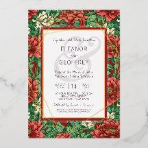 Viktorianisch Red Floral Wedding Chintz Vintag