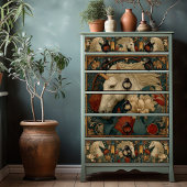 Viktorianisch Red Floral William Morris Style Unic Seidenpapier