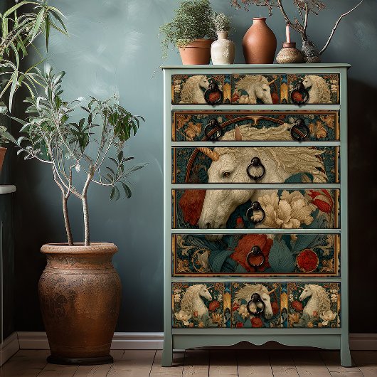 Viktorianisch Red Floral William Morris Style Unic Seidenpapier