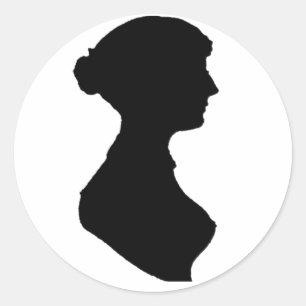 Viktorianisch Regency Woman Silhouette Portrait Runder Aufkleber