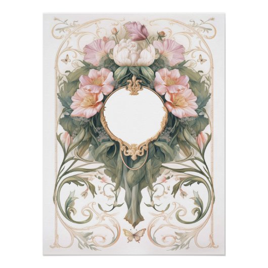 Viktorianisch Romance Floral Background Poster (Vorderseite)