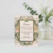 Viktorianisch Romantische Rose Französisch Elegant Einladung (Stehend Vorderseite)