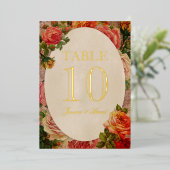 Viktorianisch Romantische Rose Gold Fossil Tischnu Folieneinladung (Stehend vorne)