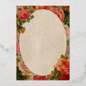 Viktorianisch Romantische Rose Gold Fossil Tischnu Folieneinladung (Rückseite)