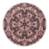 Viktorianisch rosa Antike Keramikknauf (Vorderseite)