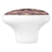 Viktorianisch rosa Antike Keramikknauf (Seitenansicht)