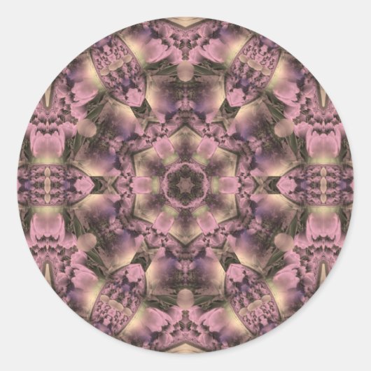 Viktorianisch rosa Antike Runder Aufkleber (Vorderseite)