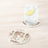 Viktorianisch rosa BlütenMandelsandstein Sandstein Untersetzer (Seite)