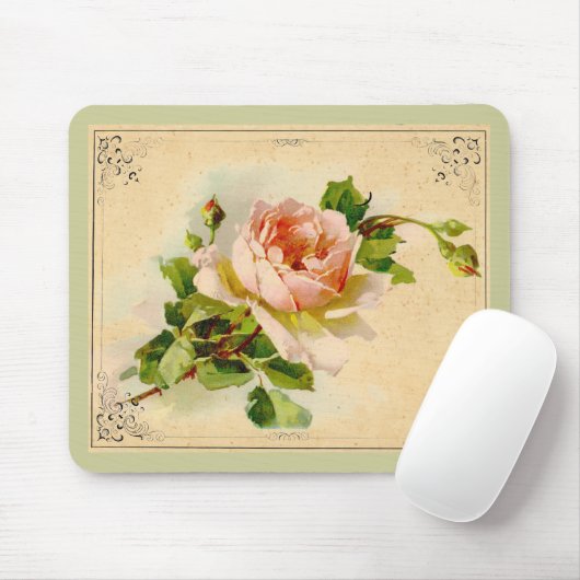 Viktorianisch rosa Rose Mousepad (Mit Mouse)