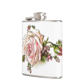 Viktorianisch rosa Rose und Buds Flachmann (Links)