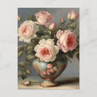 Viktorianisch rosa Rosen in einer Vase
