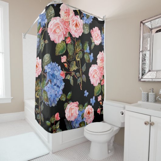 Viktorianisch rosa Rosenbukett. Duschvorhang (Beispiel)