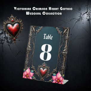 Viktorianisch Rot Gothic Heart Sockelschild
