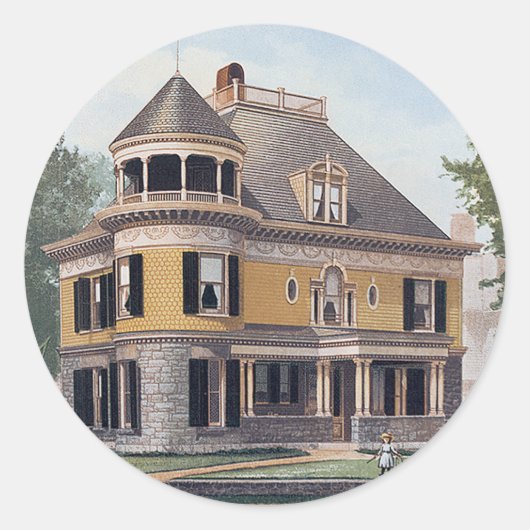 Viktorianisch Runder Aufkleber (Vorderseite)