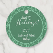 Viktorianisch Sage Green Paisley Like Design Geschenkanhänger (Rückseite)