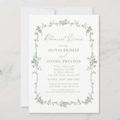 Viktorianisch Sage Green Probe Dinner Hochzeit Einladung (Vorderseite)