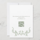 Viktorianisch Sage Green Probe Dinner QR-Code Einladung (Rückseite)