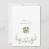 Viktorianisch Sage Green Probe Dinner QR-Code Einladung (Rückseite)