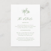 Viktorianisch Sage Green Toile Hochzeitdetails Begleitkarte (Vorderseite)