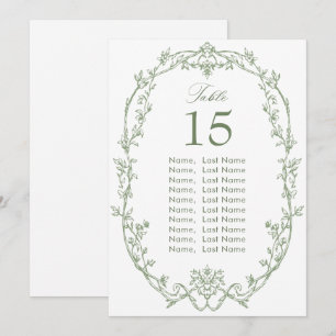 Viktorianisch Sage Green Wedding Chart Card Card K Einladung