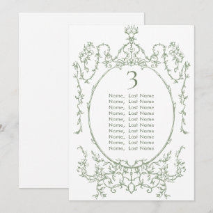 Viktorianisch Sage Green Wedding Chart Card Card K Einladung