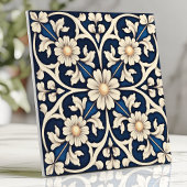 Viktorianisch Sapphire Blue und Ivory Daisy Fliese
