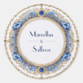 Viktorianisch Sapphire Jewel Wedding Sticker (Vorderseite)