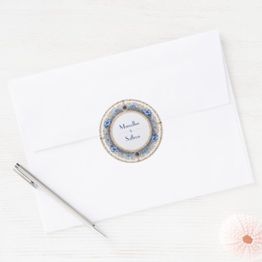 Viktorianisch Sapphire Jewel Wedding Sticker (Umschlag)