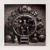 Viktorianisch Scientist ~ Steampunk-Time Machine V Puzzle (Vertikal)