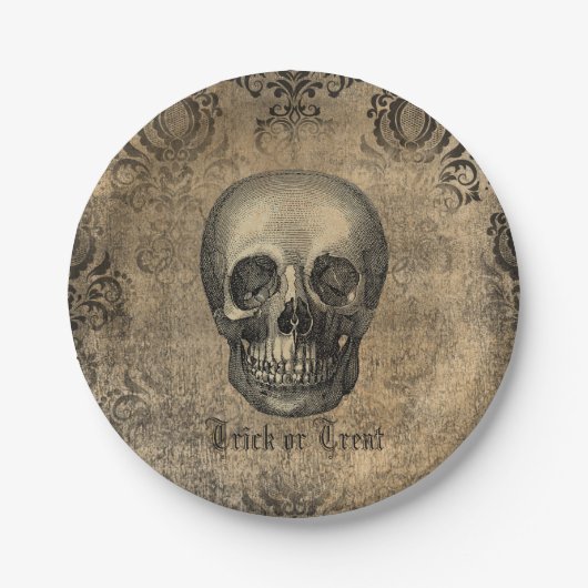 Viktorianisch Skull Grunge halloween  Pappteller (Vorderseite)