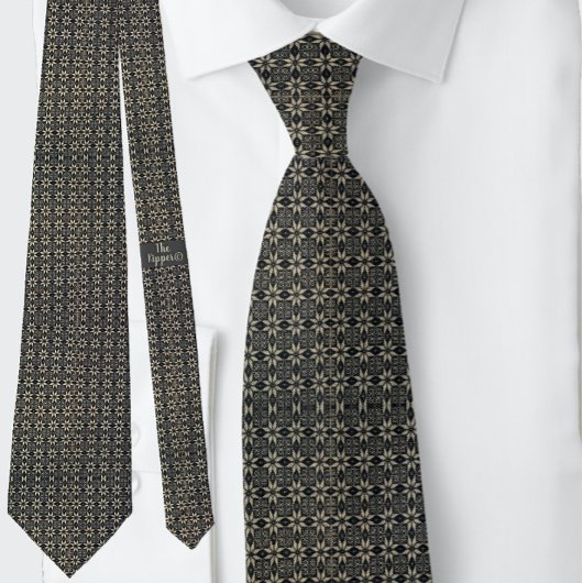 Viktorianisch Star Motifs Black Brown Krawatte