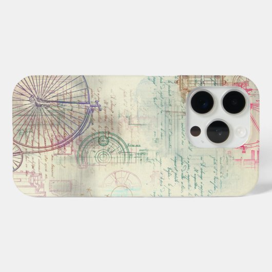 Viktorianisch Steampunk | Aquarellgrunge Pastell Case-Mate iPhone Hülle (Rückseite (Horizontal))