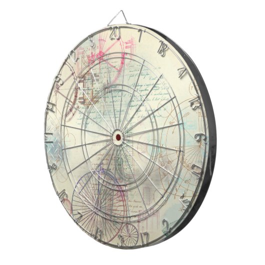 Viktorianisch Steampunk | Aquarellgrunge Pastell Dartscheibe (Vorderseite rechts)