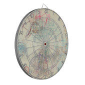Viktorianisch Steampunk | Aquarellgrunge Pastell Dartscheibe (Vorderseite Links)