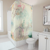 Viktorianisch Steampunk | Aquarellgrunge Pastell Duschvorhang (Beispiel)