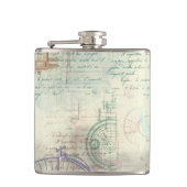 Viktorianisch Steampunk | Aquarellgrunge Pastell Flachmann (Vorderseite)