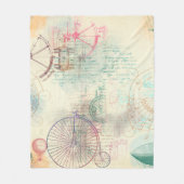Viktorianisch Steampunk | Aquarellgrunge Pastell Fleecedecke (Vorderseite)
