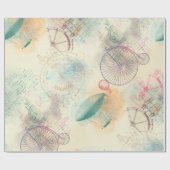 Viktorianisch Steampunk | Aquarellgrunge Pastell Geschenkpapier (Flach)