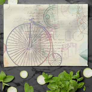 Viktorianisch Steampunk   Aquarellgrunge Pastell Geschirrtuch