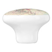 Viktorianisch Steampunk | Aquarellgrunge Pastell Keramikknauf (Seitenansicht)