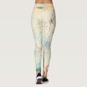 Viktorianisch Steampunk | Aquarellgrunge Pastell Leggings (Rückseite)